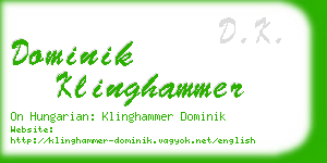 dominik klinghammer business card